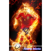 Tranh cầu thủ Andres Iniesta