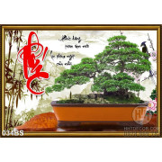 Tranh bonsai chữ phúc 3d