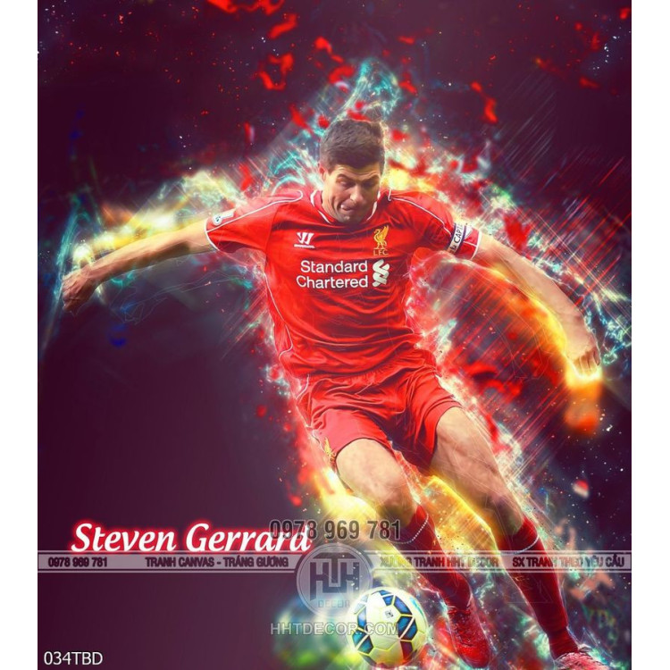 Tranh cầu thủ Steven Gerrard