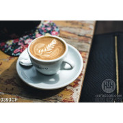 Tranh bông lúa trên mặt ly cà phê cappuccino