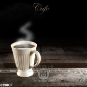 Tranh cốc cà phê trắng bóc khói trong đêm