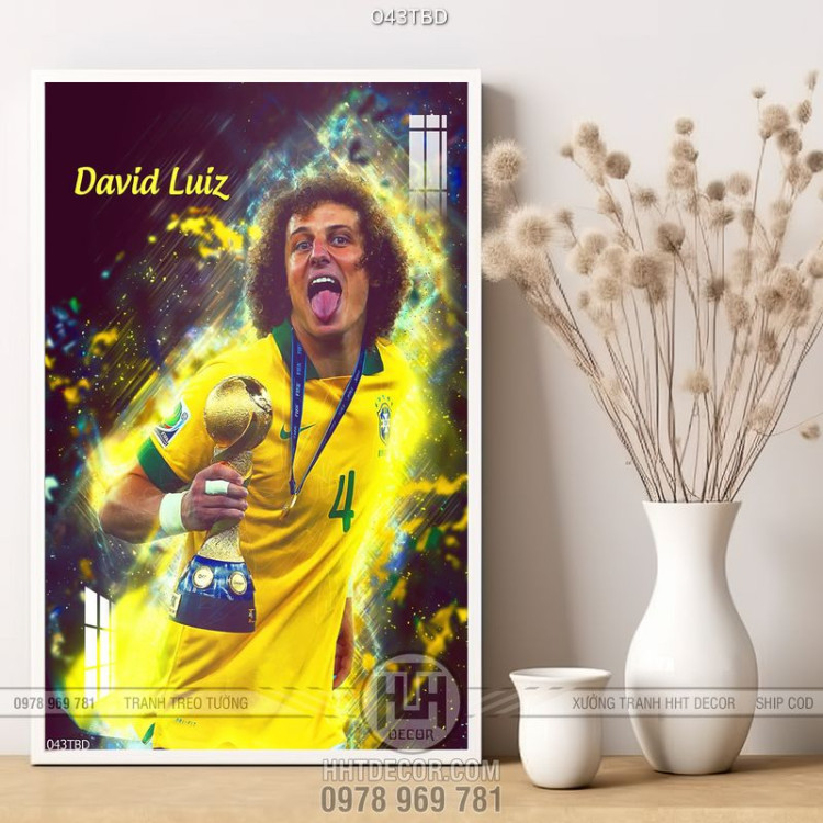 Tranh cầu thủ đá bóng David Luiz