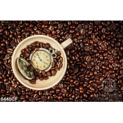 Tranh chiếc đồng hồ trong ly đầy hạt cà phê