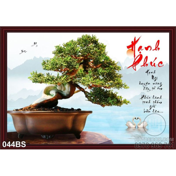 Tranh bonsai hạnh phúc đẹp