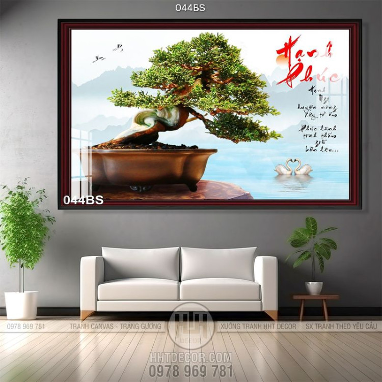 Tranh bonsai hạnh phúc đẹp