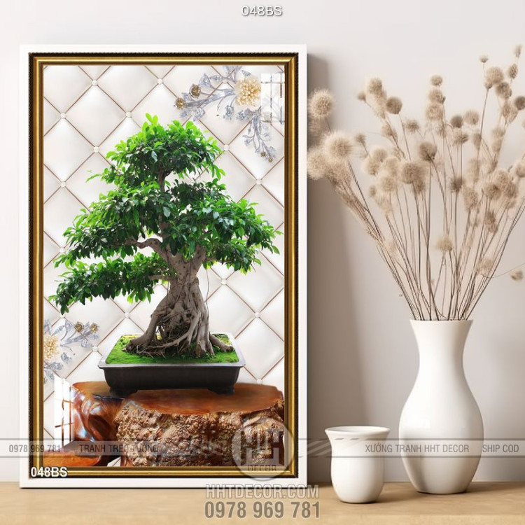 Tranh bonsai đẹp in psd