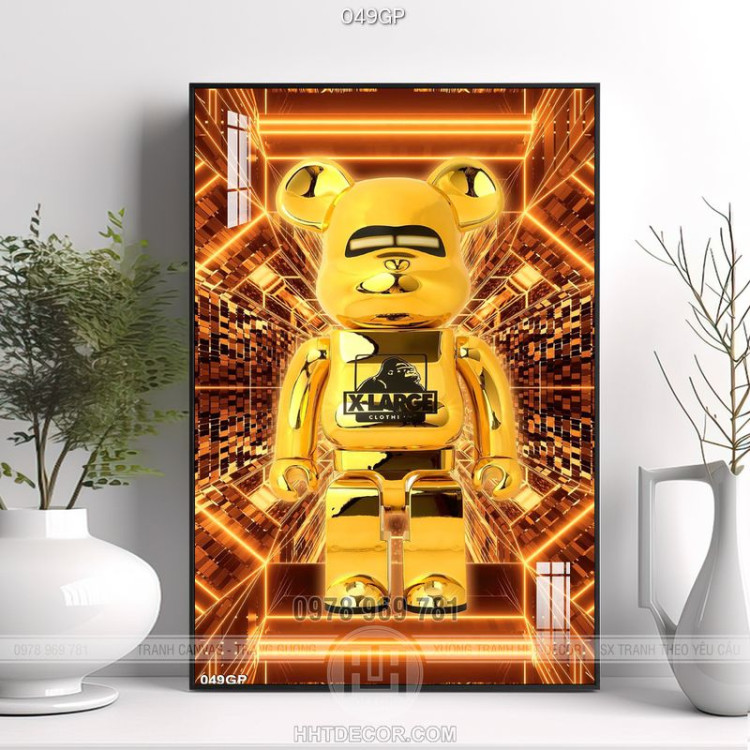 Tranh gấu bearbrick treo tường nổi bật