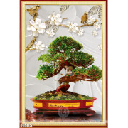 Tranh bonsai đẹp lụa 3d