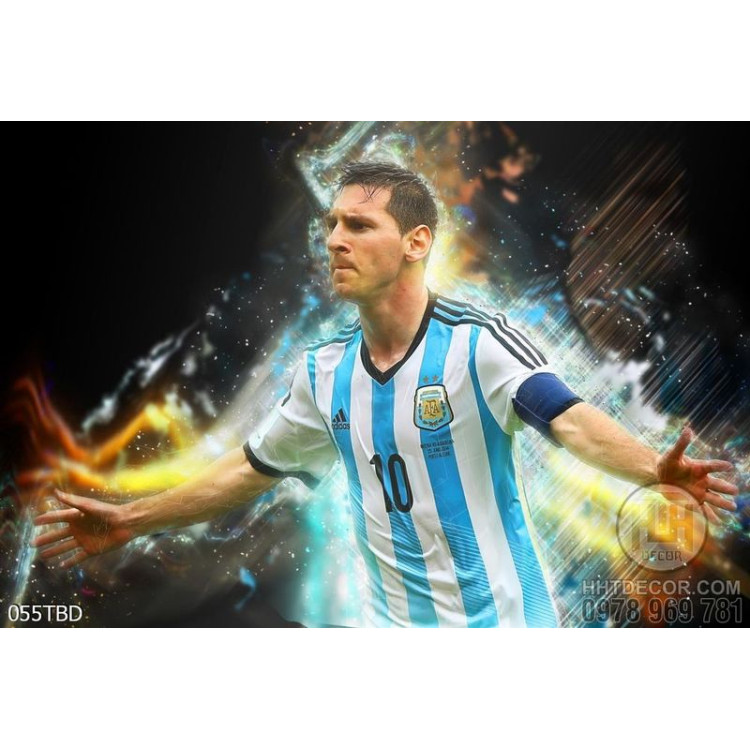 Tranh cầu thủ đá bóng nổi tiếng Lionel Messi