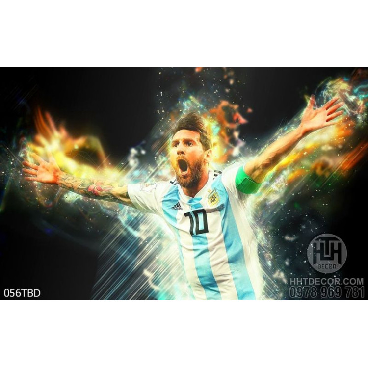 Tranh cầu thủ đá bóng  Lionel Messi đẹp ấn tượng