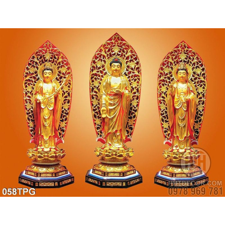 Tranh phật giáo tượng Phật bằng đồng