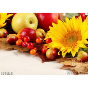 Tranh hoa hướng dương trên bàn ăn in bếp