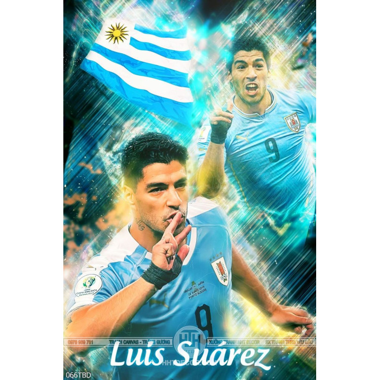 Tranh cầu thủ đá bóng Luis Suarez