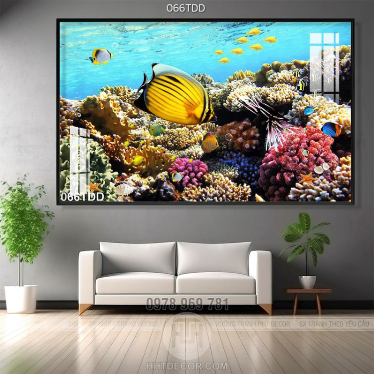 Tranh Đại Dương, cá heo 3D treo tường trang trí
