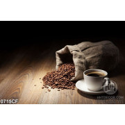 Tranh tách cà phê trên bàn gỗ treo trên tường quán cà phê