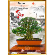 Tranh bonsai chữ tâm độc đáo