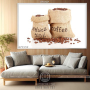 Tranh những bì hạt cà phê nguyên chất