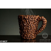 Tranh ly hạt cà phê nóng 3d