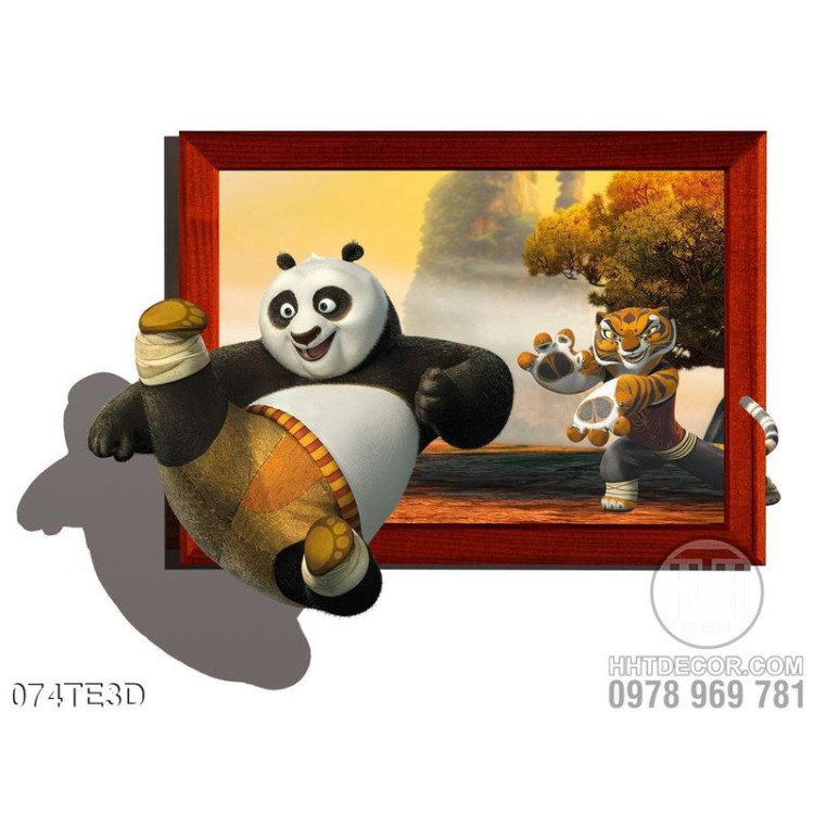 Tranh 3D trẻ em gấu Panda