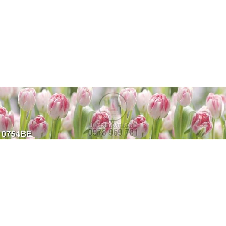 Tranh psd bếp vườn hoa tulip