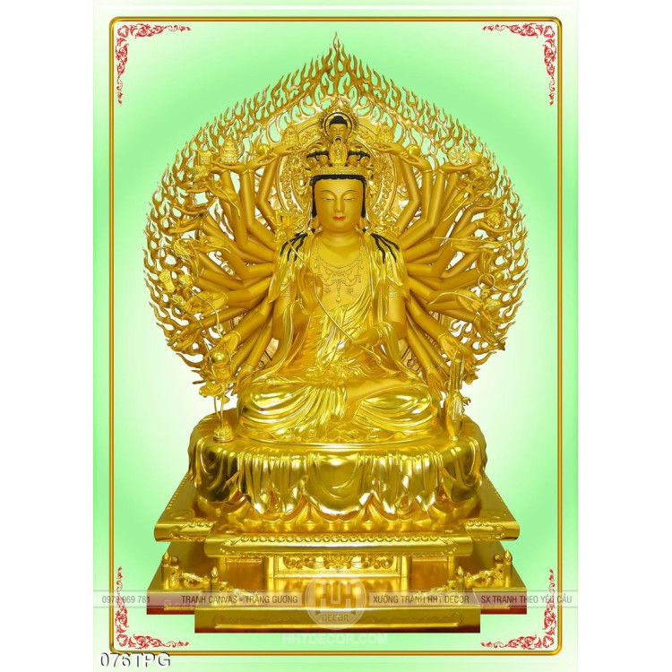 Tranh tượng Phật nghìn tay bằng vàng