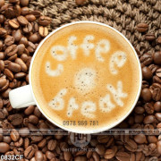 Tranh tách cappuccino in chữ coffee