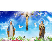 Tranh công giáo chúa Jesus trên cây thánh giá dán tường