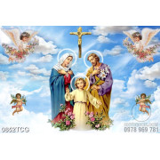 Tranh công giáo những thiên thần bên gia đình chúa Jesus