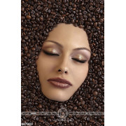 Tranh mỹ nhân ngủ trên những hạt cà phê 3d