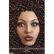 Tranh mái tóc hạt cà phê
