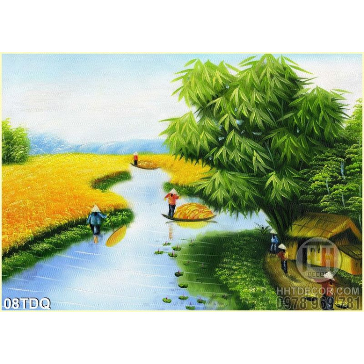 Trang làng quê Việt Nam trang trí tường
