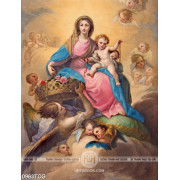Tranh công giáo 3d đức mẹ Maria bên những hài nhi bé nhỏ