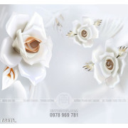 Tranh lụa 3D hoa hồng giả ngọc đẹp