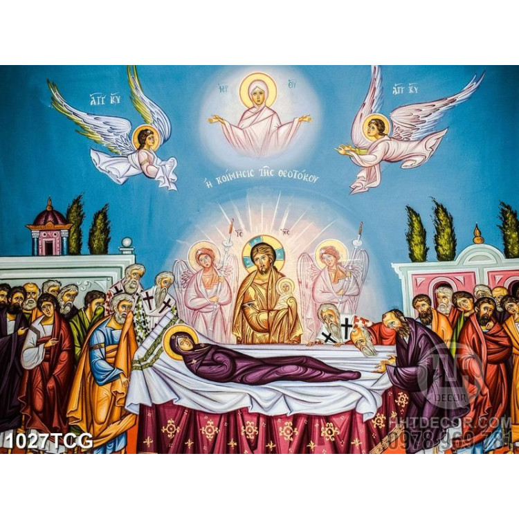 Tranh công giáođức mẹ Maria và các thiên thần cầu nguyện