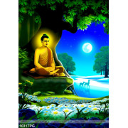 Tranh Phật Thích Ca Mâu Ni  dưới cây Bồ Đề