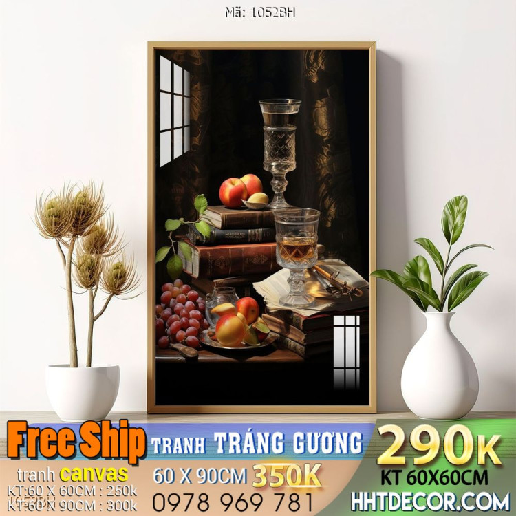 Tranh bình hoa đẹp decor trang trí tường