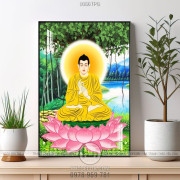 Tranh vẽ Phật dưới gốc bồ đề