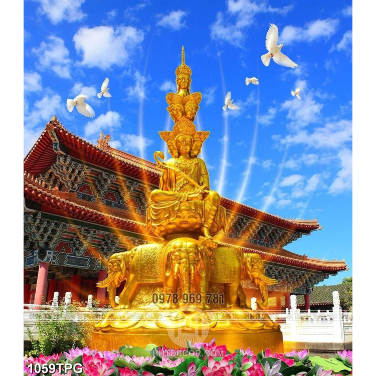 Tranh tượng Phật bên chùa
