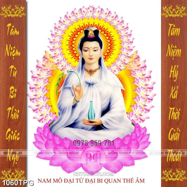 Tranh thờ Phật Quân Âm Bồ Tát
