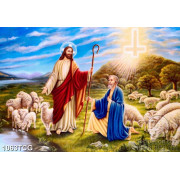 Tranh Chúa GiêSu chăn chiên file psd 