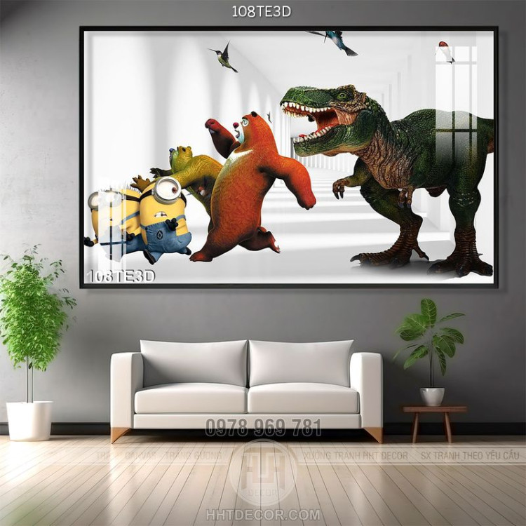 Tranh 3D trẻ em khủng long