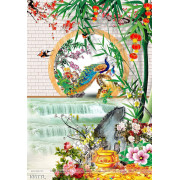 Tranh Tài Lộc, tranh Tết chim Công treo tường đẹp