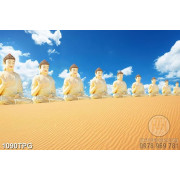 Tranh Tượng Phật Thích Ca trên cát