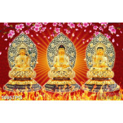 Tranh 3 tượng Phật ngồi chất lượng cao
