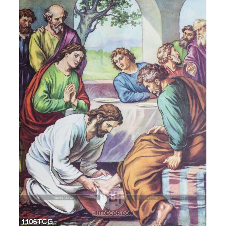 Tranh Chúa Giêsu rửa chân cho các tông đồ