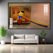 Tranh chú người gỗ Pinocchio in tường đẹp