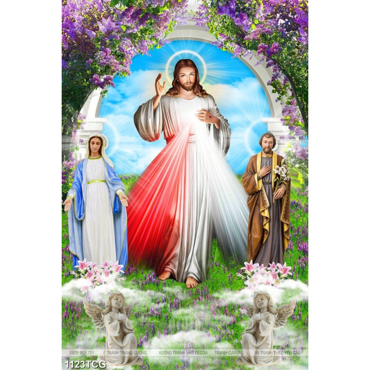 Tranh Chúa Giêsu và Mẹ Maria, Thánh Giuse
