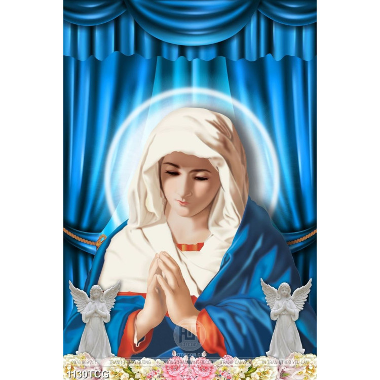 Tranh Mẹ Maria xin vâng file psd