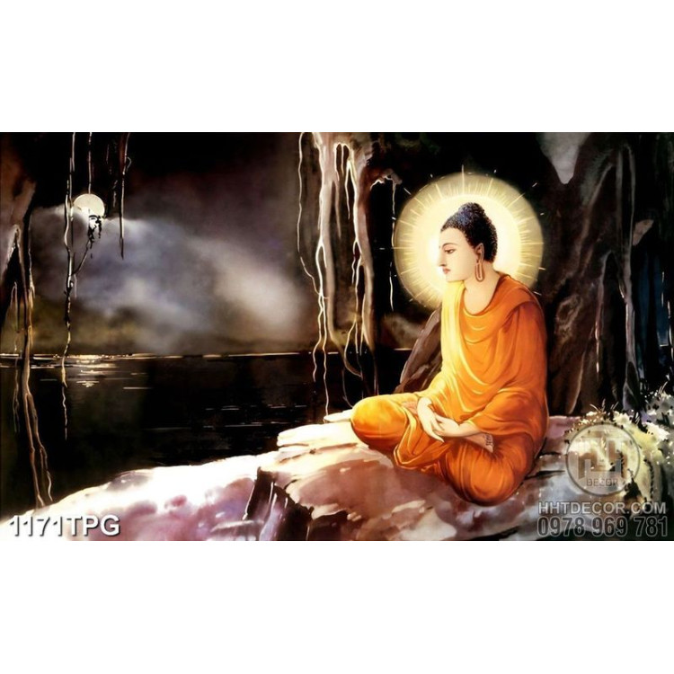 Tranh Phật Thích Ca dưới cây bồ đề