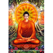 Tranh Phật Thích Ca dưới cây bồ đề chất lượng cao
